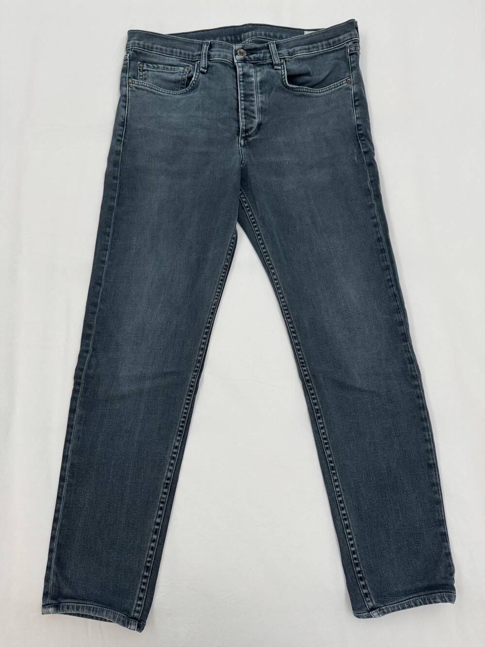 rag & bone Jeans Mens 34x30 Gray Fit 1 Extra Slim Button Fly Stretch Made USA